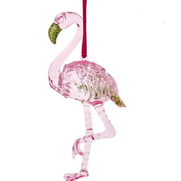 Kurt Adler Holiday Pink Preppy Flamingo Coastal Christmas Ornament Nwts New 222 Poshmark